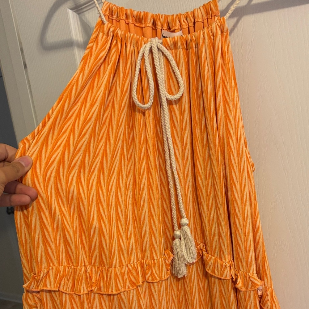 Impressions Orange and White Maxi Dress